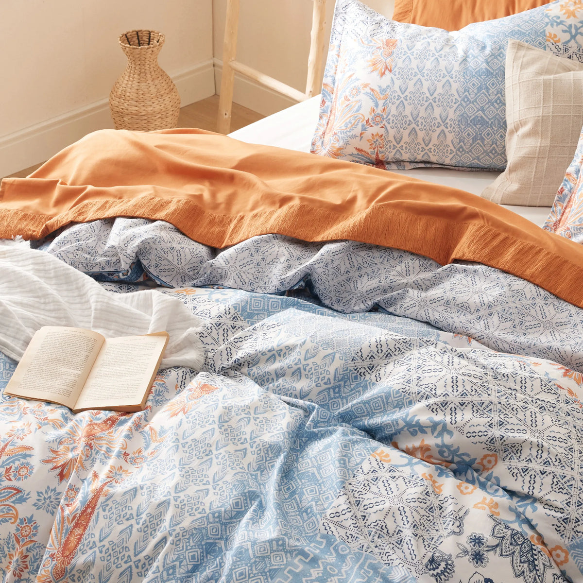 Duvet Cover Set, 100% Cotton Patterned, Breathable Construction for Bedroom Bedding Refresh and Everyday Comfort, 4 Sizes and 9 Colors image 3