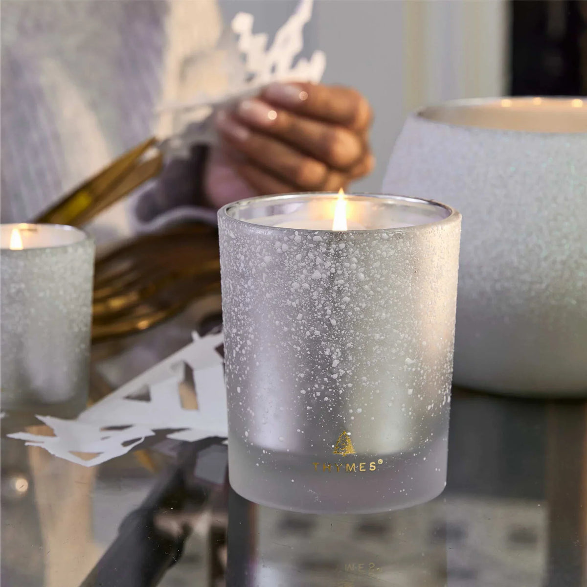 Decorative Candle, Frasier Fir Flocked for Living Rooms, Bedrooms and Relaxing Evenings, Designed for Everyday Home Use image 3