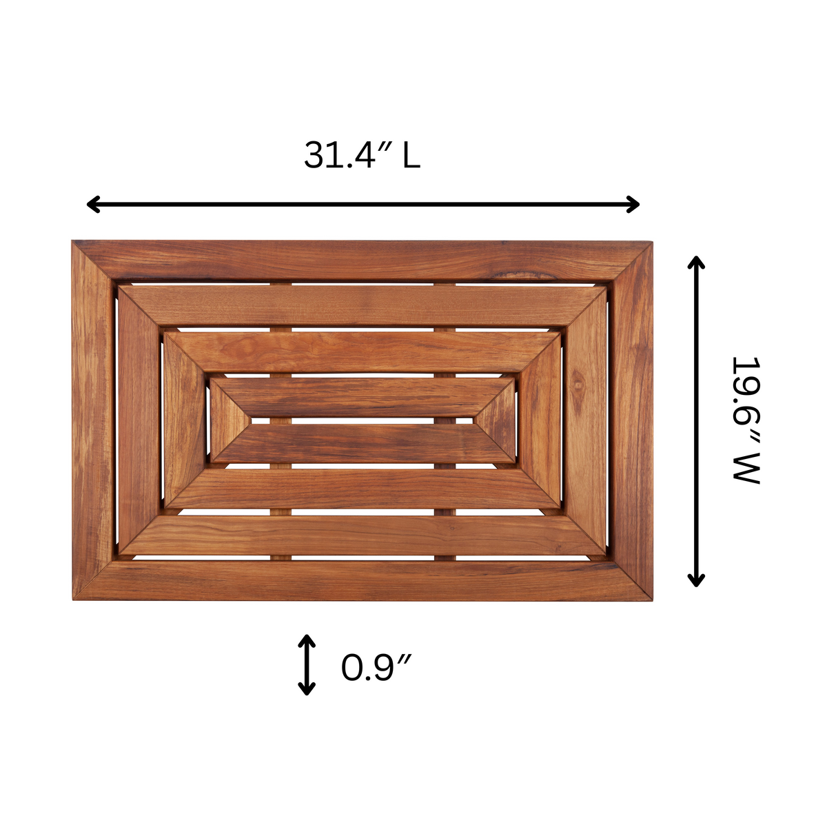Teak Shower Mat, Aromi Oiled 31.4″ x 19.6″ for Bath Floors, Shower Areas and Everyday Bathroom Use image 3