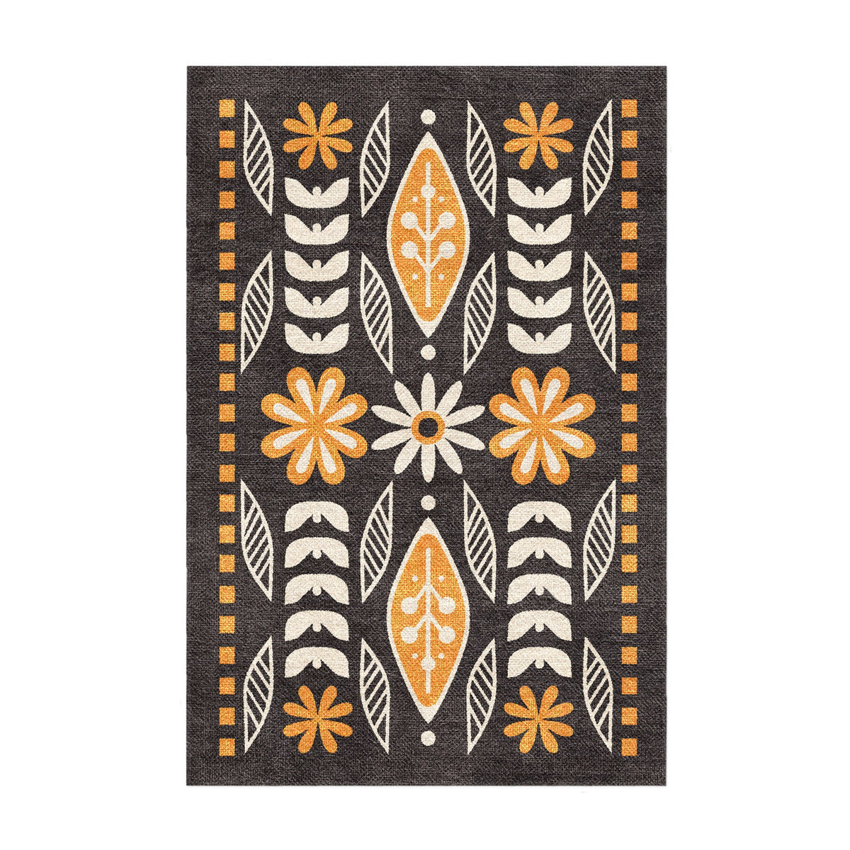 Area Rug, Topanga Black & Yellow for Hallways, Dining Spaces and Home Decor, 10 Size Options image 3