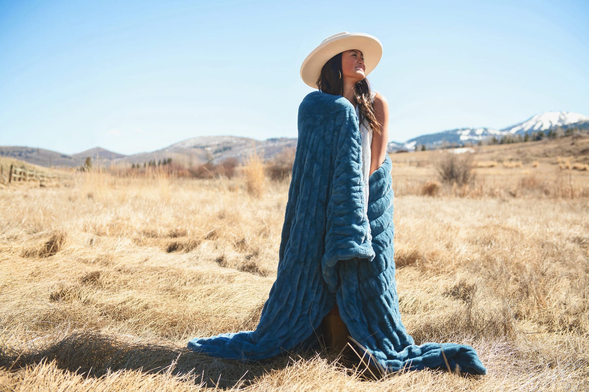 Cozy Throw Blanket, Hugs Midnight Blue for Sofas, Beds and Relaxing at Home, 5 Size Options image 3