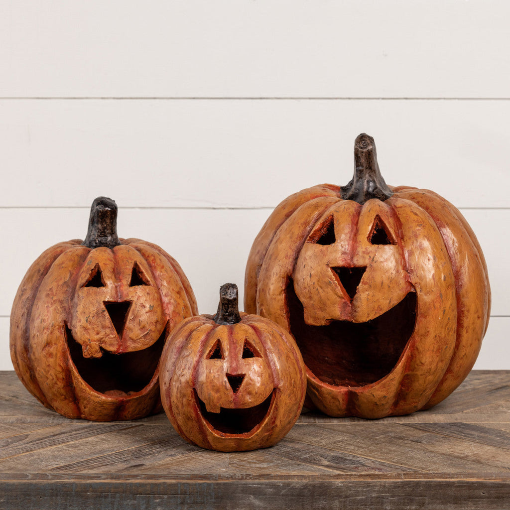 Seasonal Home Decor, 15" Big Mouth Pumpkin Orange for Mantels, Tables and Seasonal Decorating image 3