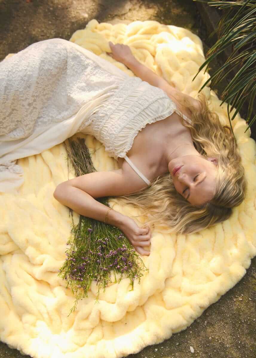 Cozy Throw Blanket, Hugs Butter Yellow for Sofas, Beds and Relaxing at Home, 5 Size Options image 3