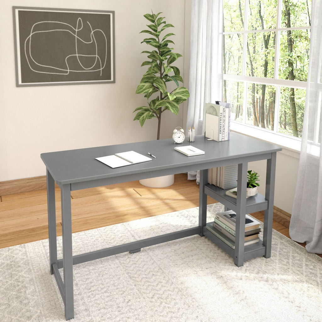 Computer Desk, 55", Solid Wood Construction for Home Offices, Computer Work and Study Spaces, 3 Color Options image 3