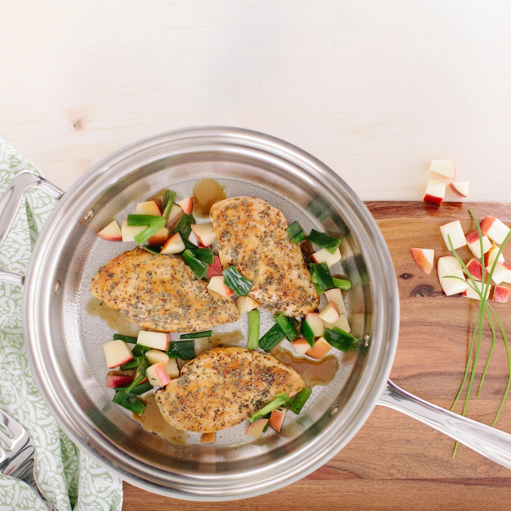 Stainless Steel Sauté Pan, 3.5 Quart with Cover, Stainless Steel Construction for Searing, Stir-Frying and Family Meal Prep image 3
