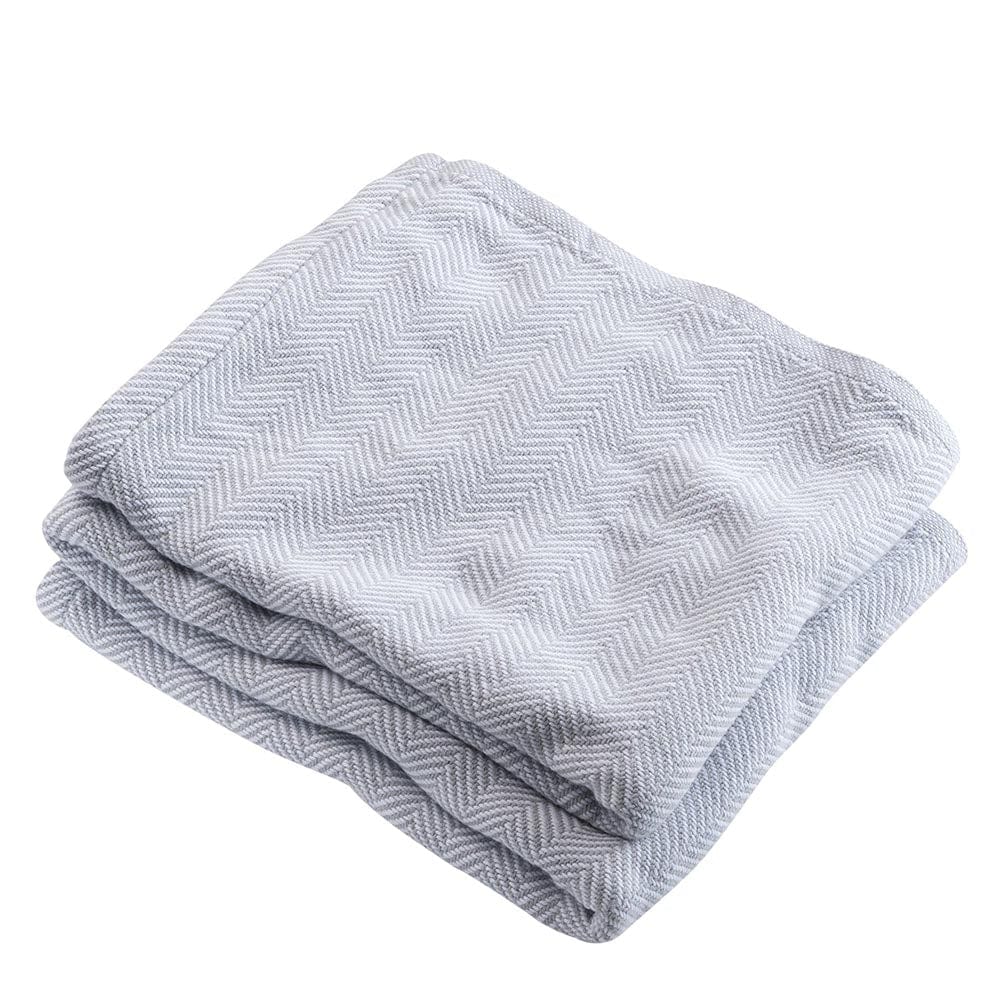 Cozy Throw Blanket, Penobscot Cotton Dove Gray for Living Rooms, Bedrooms and Everyday Lounging, 4 Size Options image 3