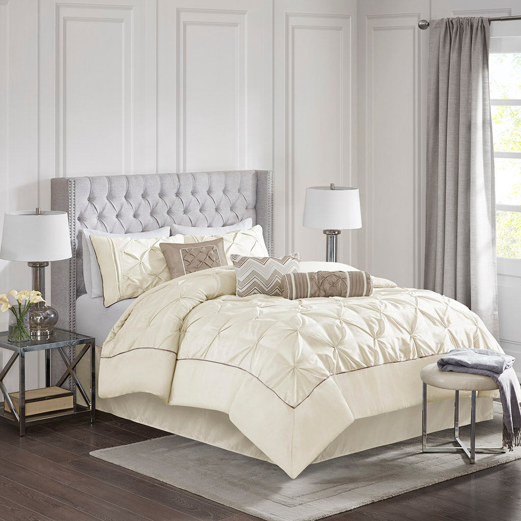 Bed Comforter, Laurel 7 Piece Tufted Set, Machine-Washable Care, Hypoallergenic Comfort for Year-Round Bedroom Comfort and Restful Sleep image 3