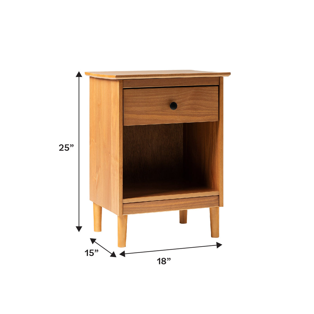 Nightstand, Spencer Solid Transitional Wood for Bedrooms, Bedside Essentials and Everyday Storage, 2 Size Options image 3
