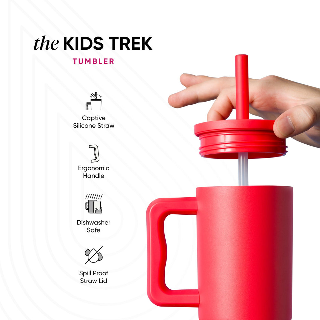 Insulated Tumbler, Trek Kids with Silicone Straw Lid, Stainless Steel Construction for Kitchen Tables, Workspaces and Daily Hydration image 3