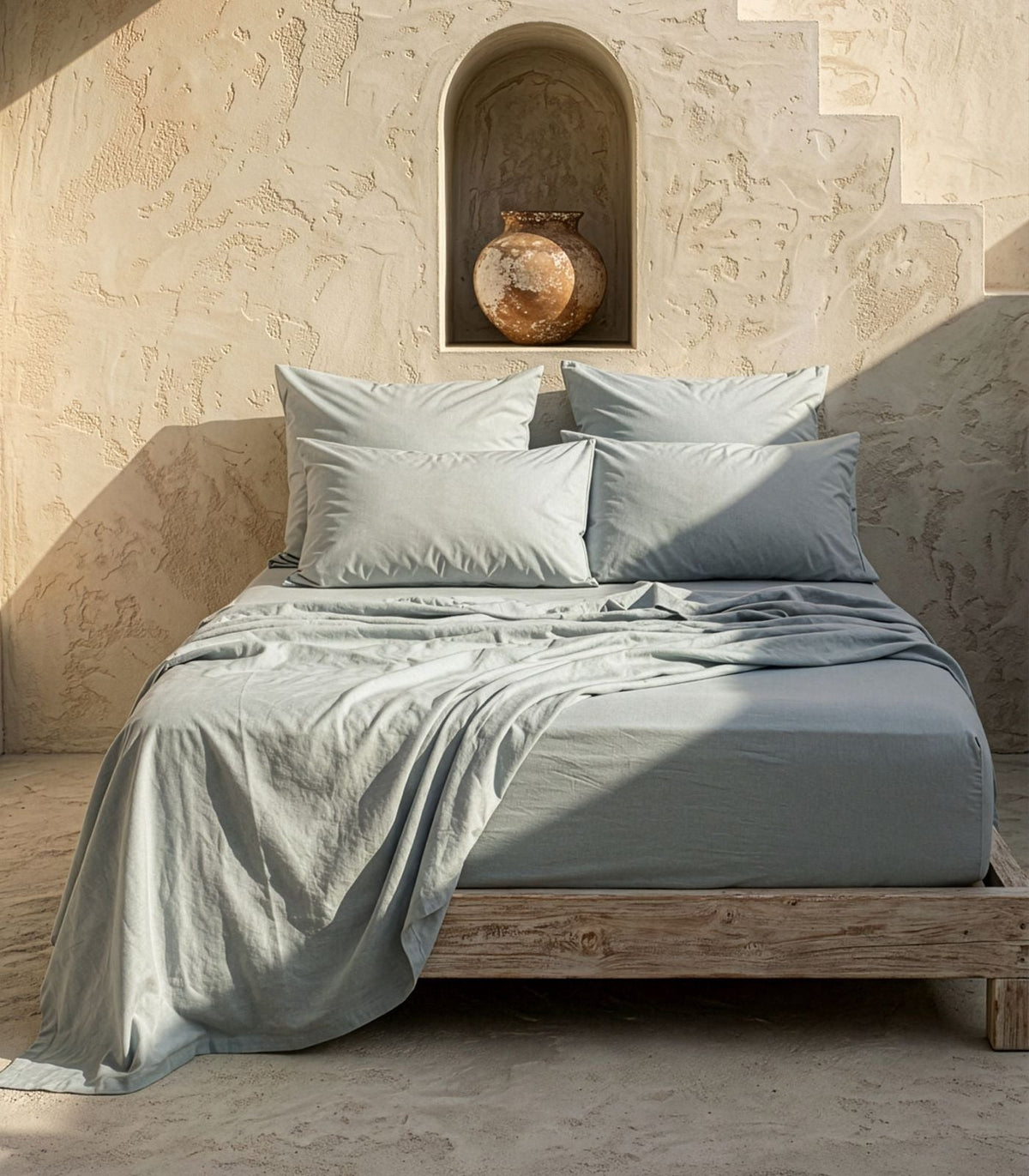 Bed Sheet Set, Percale, Organic Cotton Shell for Master Bedrooms, Guest Beds and Daily Use, 6 Sizes and 6 Colors image 3