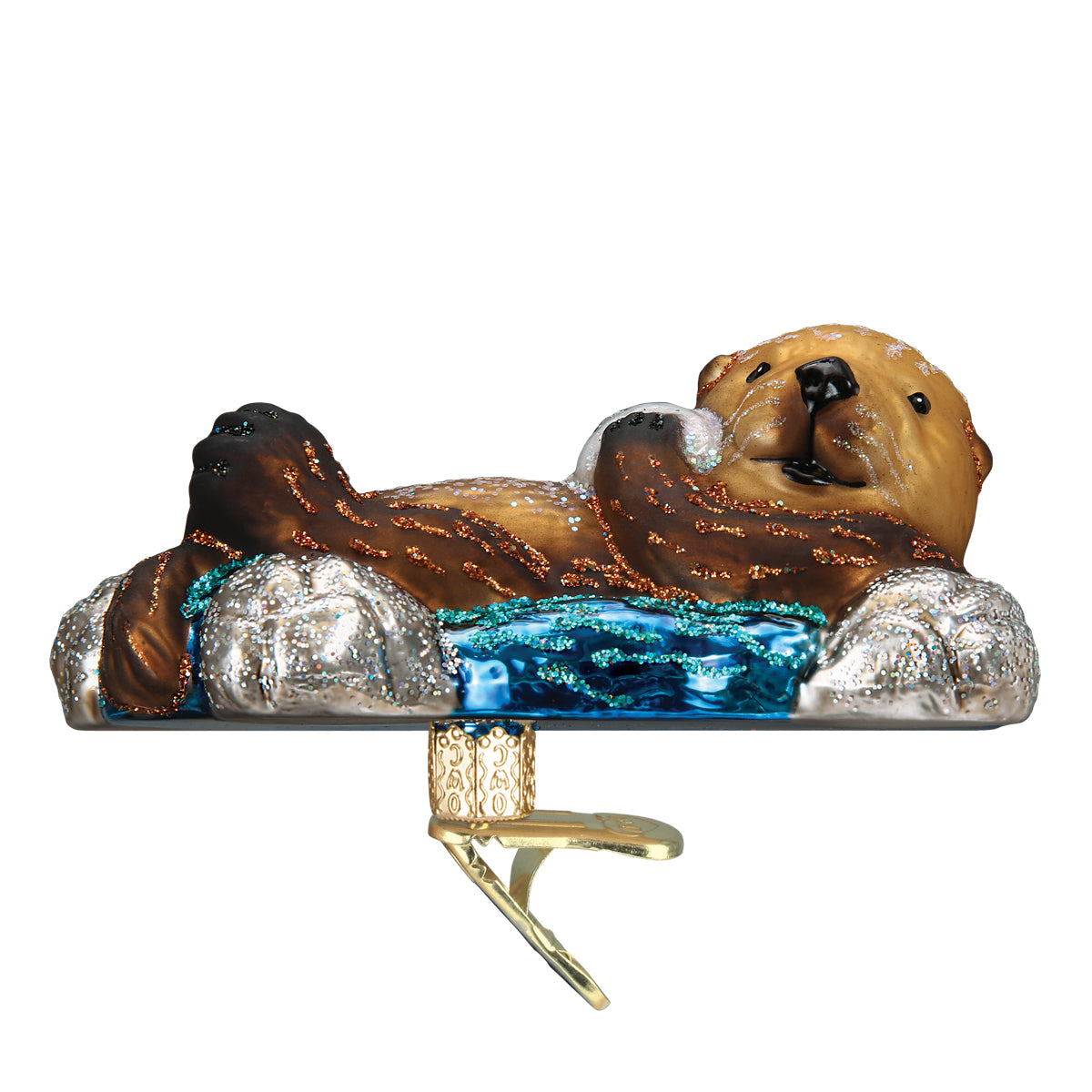 Seasonal Home Decor, Floating Sea Otter Ornament for Mantels, Tables and Seasonal Decorating image 3
