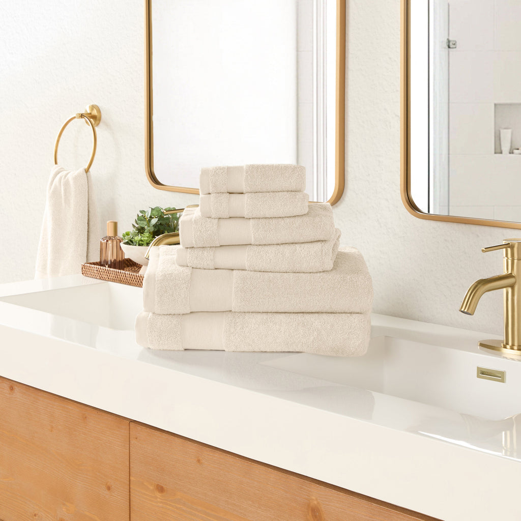 Bath Towel Set, Ultra Soft 100% Cotton 6 Piece, Machine-Washable Care for Home Bathrooms and Everyday Care, 8 Color Options image 3