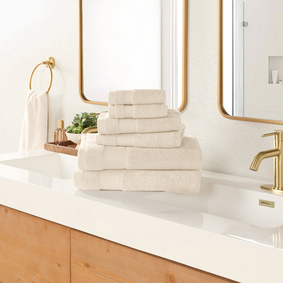Bath Towel Set, Ultra Soft 100% Cotton 6 Piece, Machine-Washable Care for Home Bathrooms and Everyday Care, 8 Color Options image 3