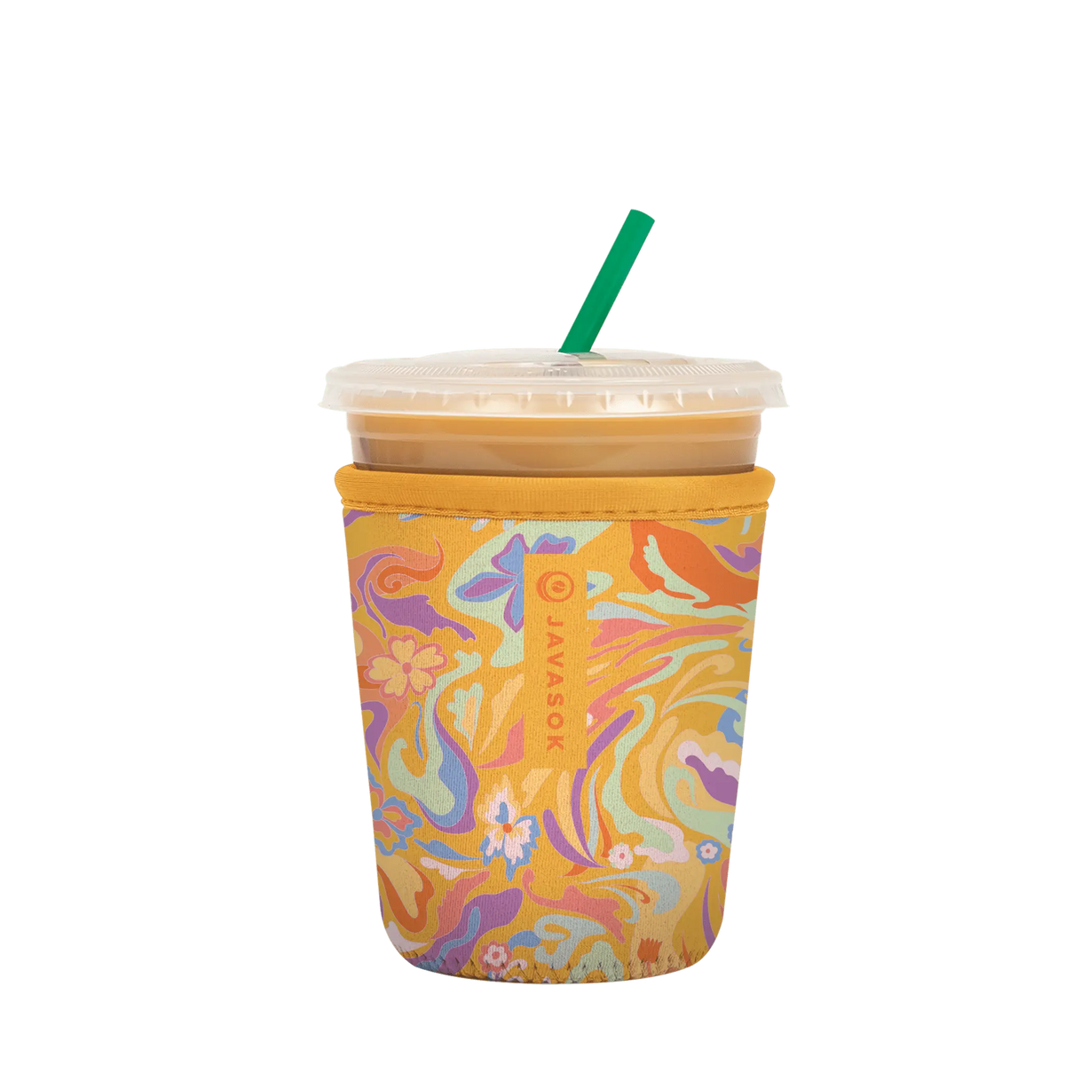 Reusable Cup Sleeve, Groovy Swirls, Neoprene Construction for Coffee Cups, Daily Commutes and Dry Hands image 3