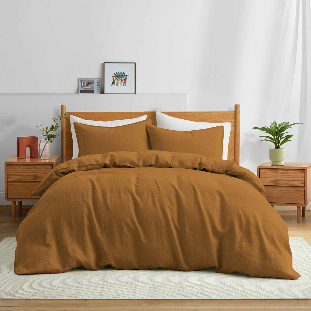 Duvet Cover Set, French Linen, Lightweight Design, Machine-Washable Care for Guest Rooms and Everyday Bedroom Styling, 3 Size Options image 3