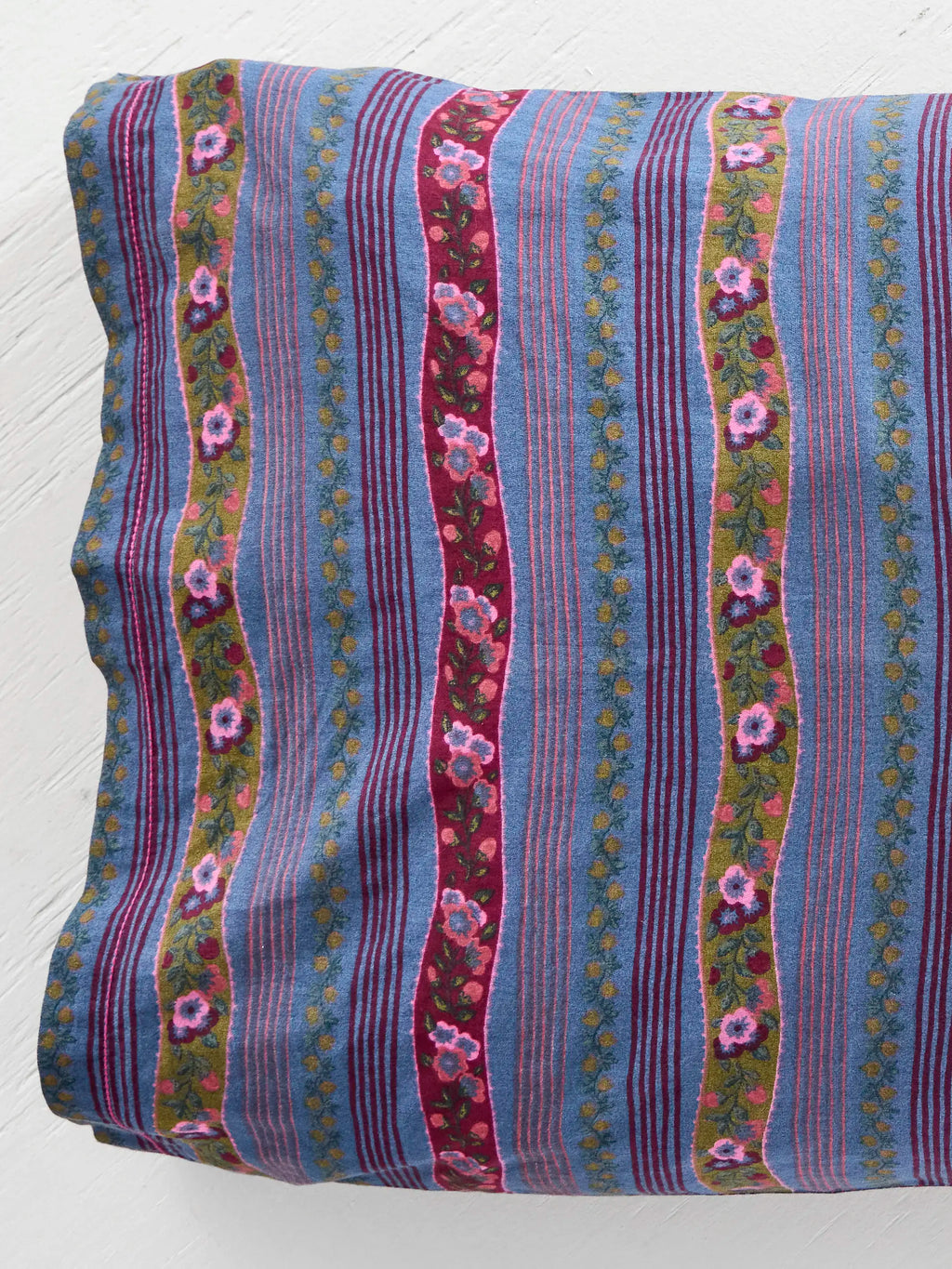 Pillowcase, Mix & Match Cotton , Single Retro Ribbons Navy for Guest Rooms and Daily Bedroom Comfort, 2 Size Options image 3