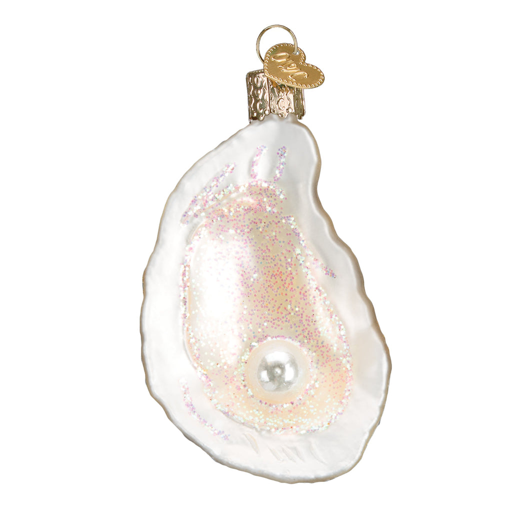 Seasonal Home Decor, Oyster With Pearl Ornament for Mantels, Tables and Seasonal Decorating image 3