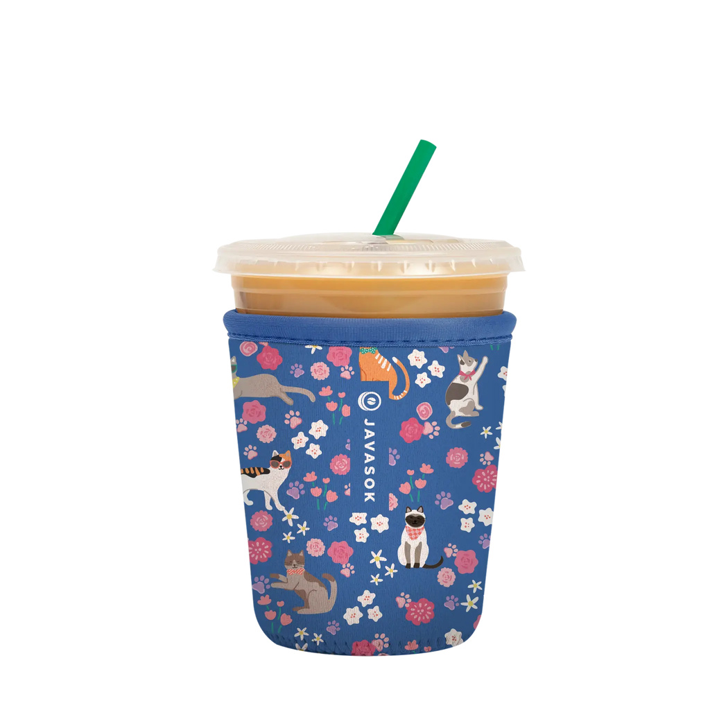 Reusable Cup Sleeve, Purr fection, Neoprene Construction for Iced Coffee, Cold Drinks and Condensation Control, 3 Size Options image 3