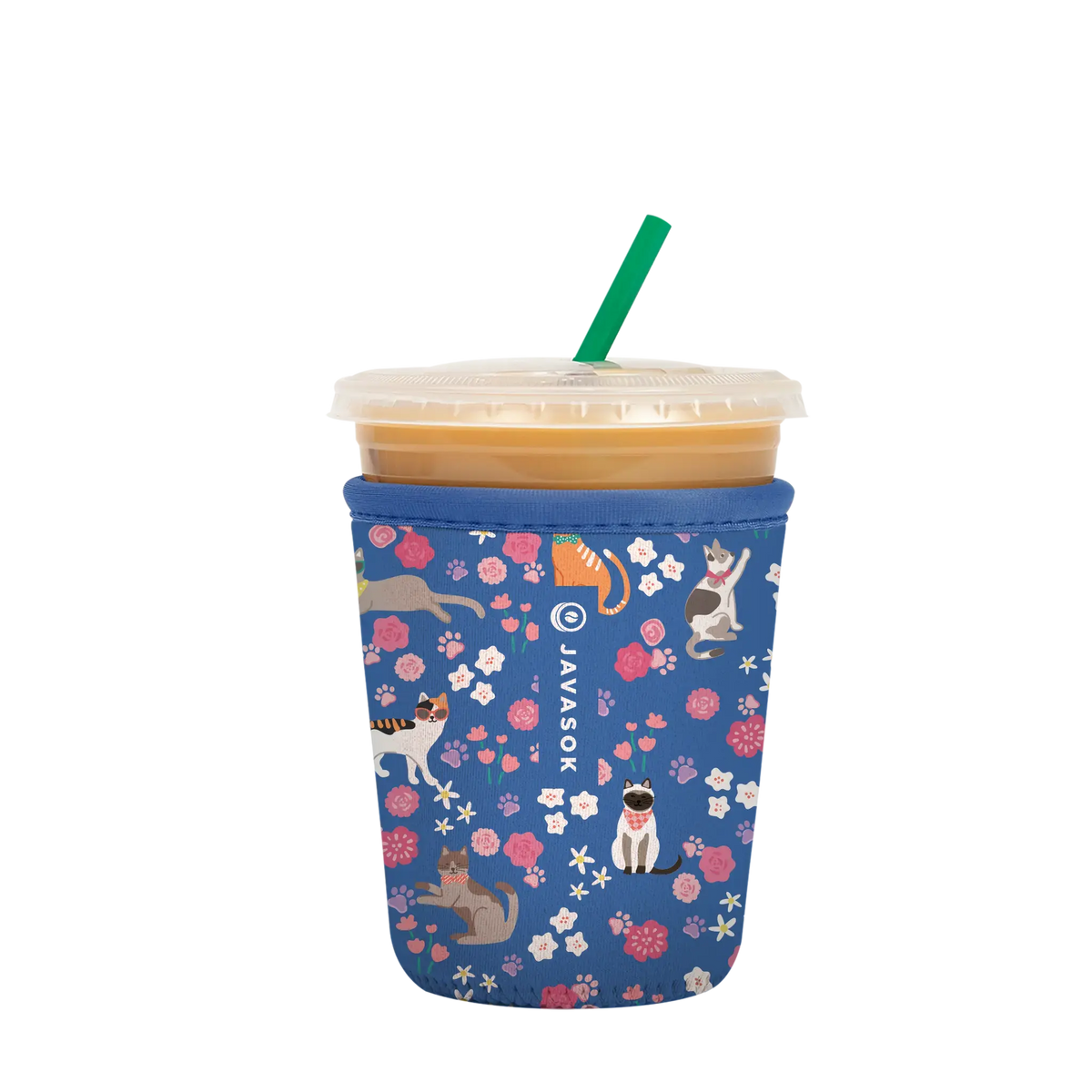 Reusable Cup Sleeve, Purr fection, Neoprene Construction for Iced Coffee, Cold Drinks and Condensation Control, 3 Size Options image 3