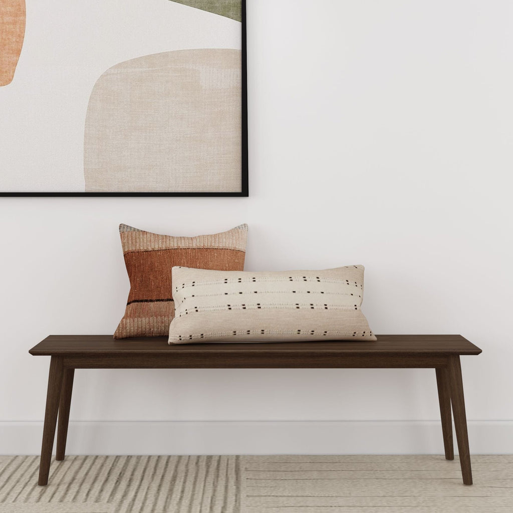Dining Bench, Mid Century Modern 59", Solid Wood Construction for Dining Rooms, Kitchen Tables and Everyday Seating, 2 Color Options image 3