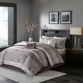 Bed Comforter, Rhapsody 7 Piece Jacquard Set, Machine-Washable Care for Year-Round Bedroom Comfort and Restful Sleep, 3 Sizes and 3 Colors image 3
