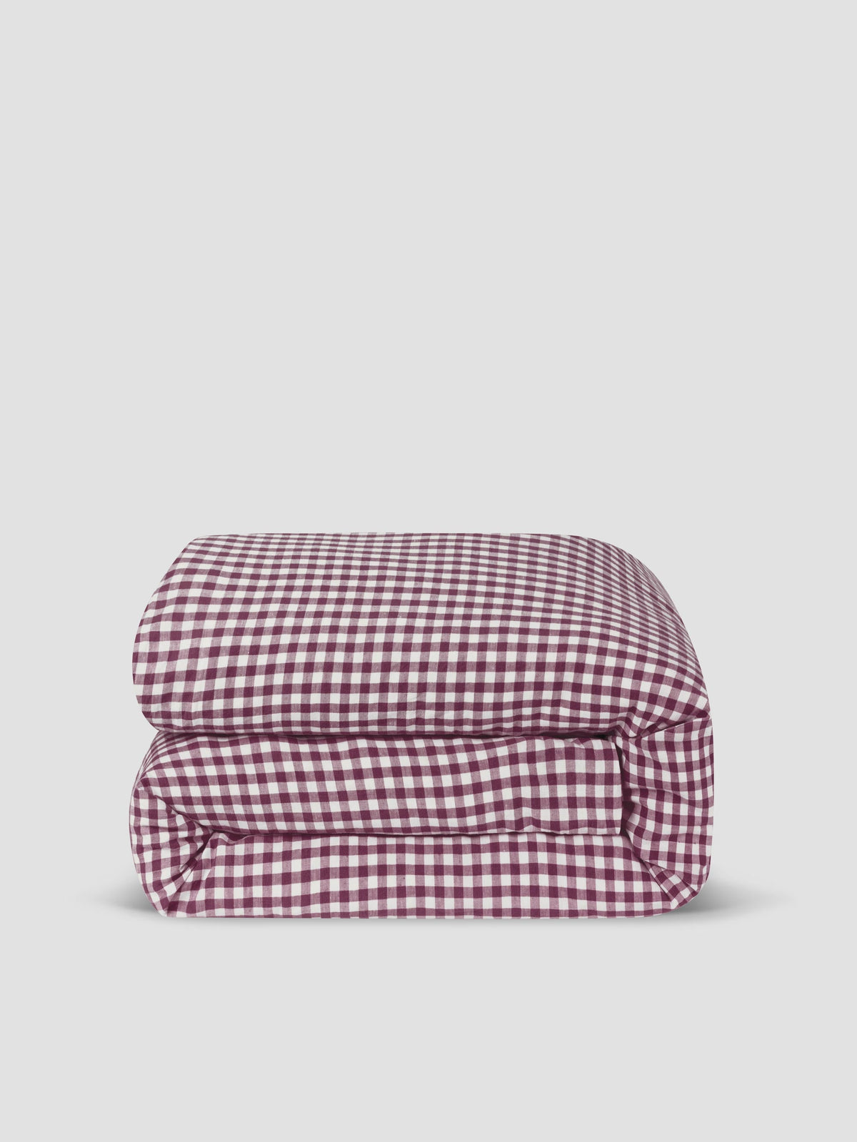 Duvet Cover, Berry Gingham 100% Linen for Everyday Bedding, Guest Bedrooms and Comforter Protection, 2 Size Options image 3