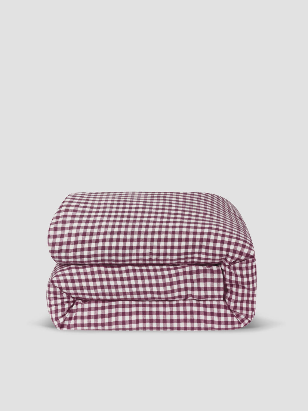 Duvet Cover, Berry Gingham Linen Blend, Breathable Construction for Everyday Bedding, Guest Bedrooms and Comforter Protection image 3