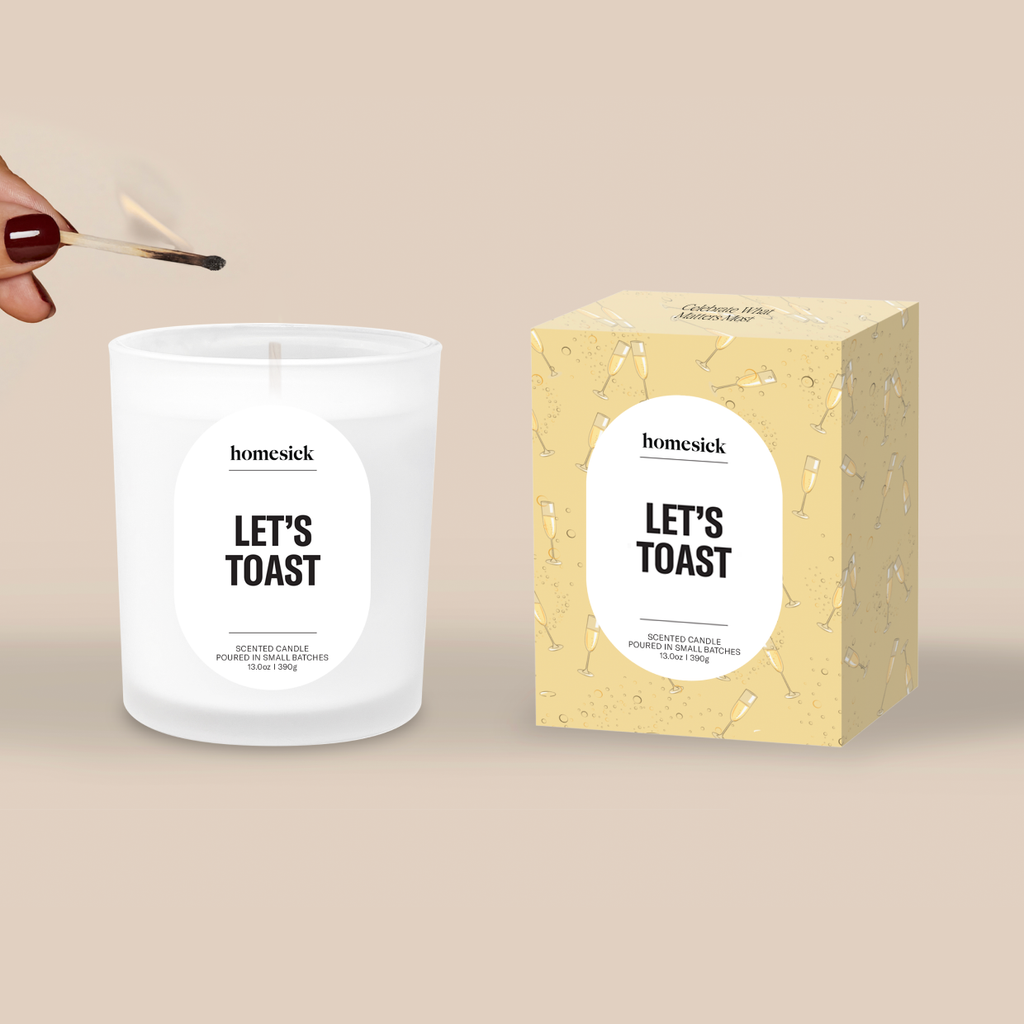 Decorative Candle, Let's Toast for Entryways, Mantels and Everyday Home Ambience, Designed for Living Rooms, Bedrooms and Relaxing Evenings image 3