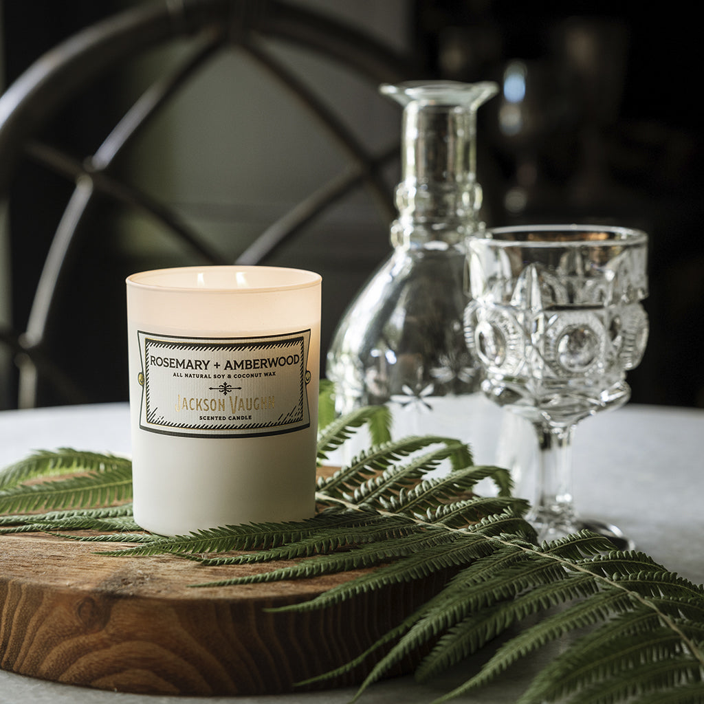 Decorative Candle, Rosemary and Amberwood for Living Rooms, Bedrooms and Relaxing Evenings image 3
