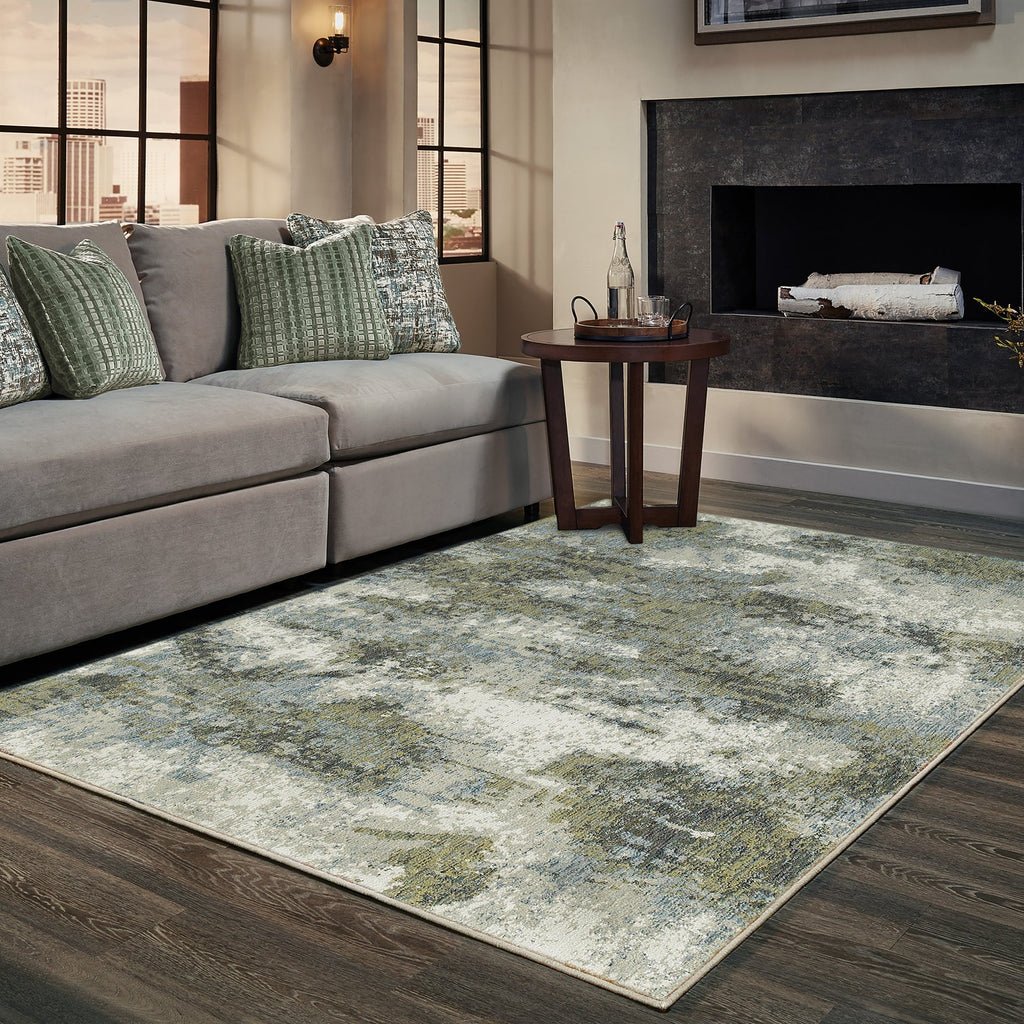 Area Rug, Evolution 8039E Blue Green for Living Rooms, Bedrooms and Entryways, 11 Size Options image 3