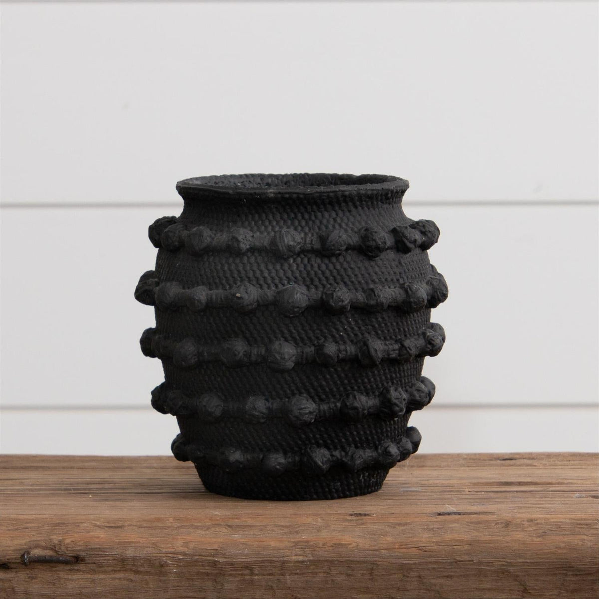 Decorative Vase, Black Textured Knot Cement for Flowers, Shelves and Living Spaces, Designed for Tabletop Arrangements and Home Decor image 3