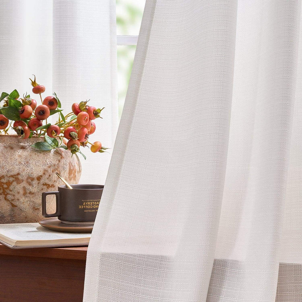 Window Curtain, Solid Linen Textured Grommet Curtains (2, Lightweight Design for Windows, Room Styling and Everyday Privacy image 3