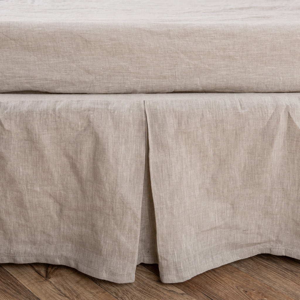 Bed Skirt, Tailored Linen Pleated Split Corners and High for Guest Beds, Bedroom Decor and Underbed Coverage, 6 Size Options image 3