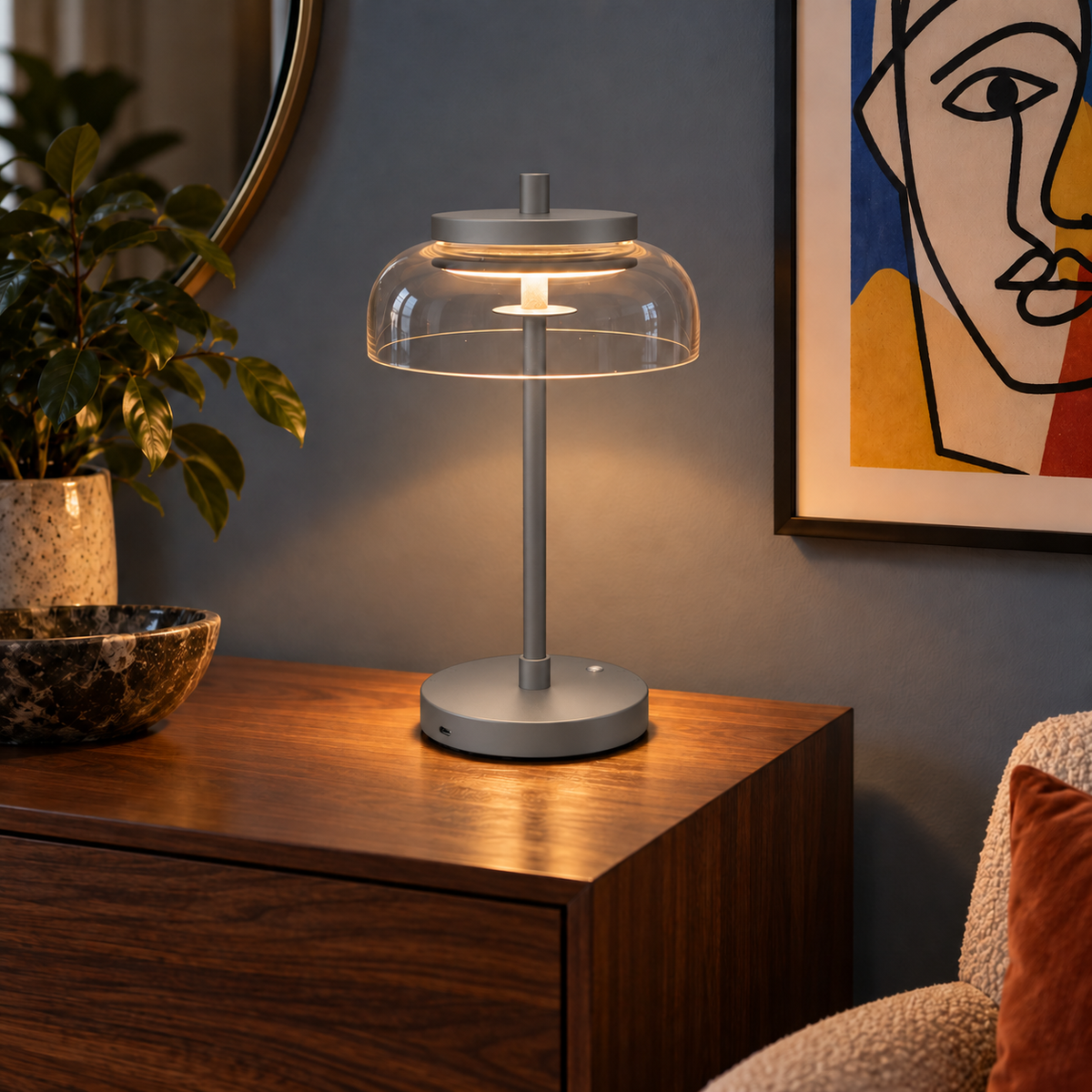 Portable Table Lamp, Vinaura for Desks, Side Tables and Warm Room Lighting, 3 Color Options image 3