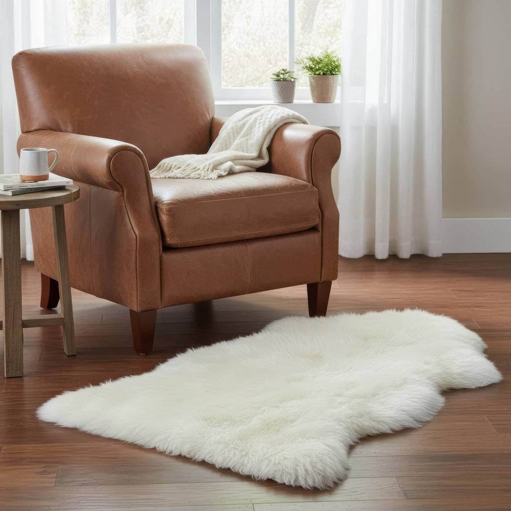 Area Rug, Genuine Sheepskin Fluffy Soft Pile Shaggy 100% for Hallways, Dining Spaces and Home Decor, 5 Size Options image 4