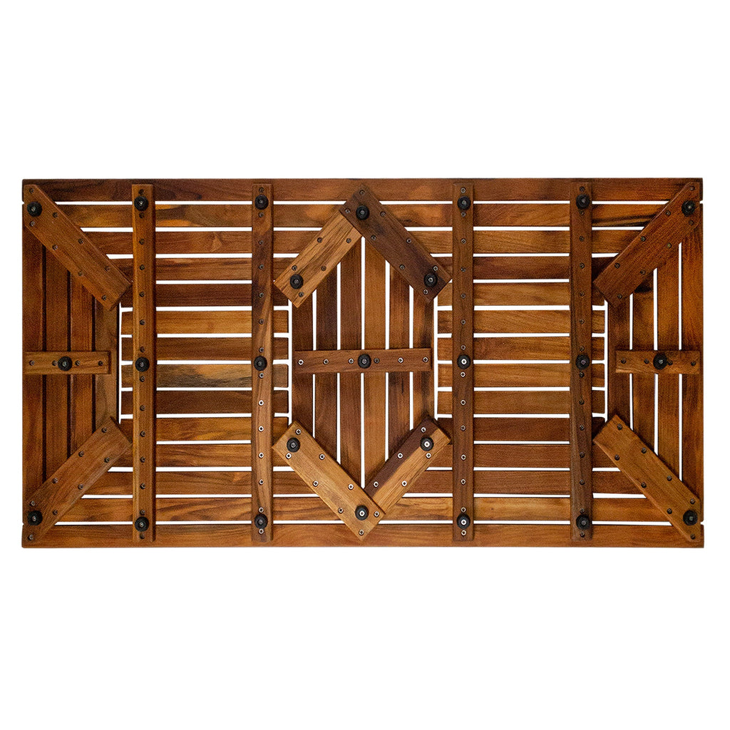 Teak Shower Mat, Denver Oiled Double Framed 39" x 19", Non-Slip Design for Indoor or Outdoor Showers, Bathrooms and Spa Areas image 4