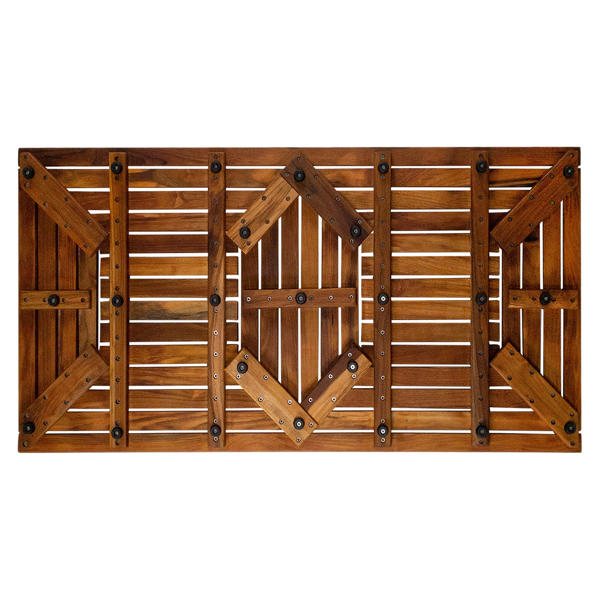 Teak Shower Mat, Denver Oiled Double Framed 39" x 19", Non-Slip Design for Indoor or Outdoor Showers, Bathrooms and Spa Areas image 4