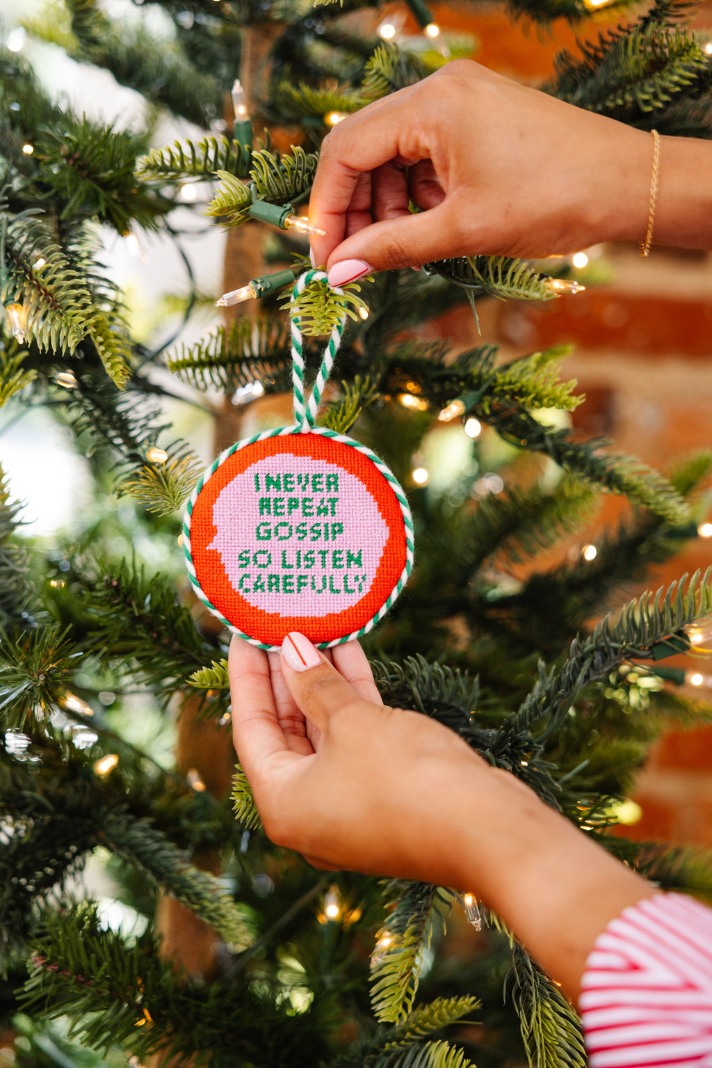 Seasonal Home Decor, Needlepoint Ornament Gossip for Holiday Displays, Shelves and Festive Rooms image 4