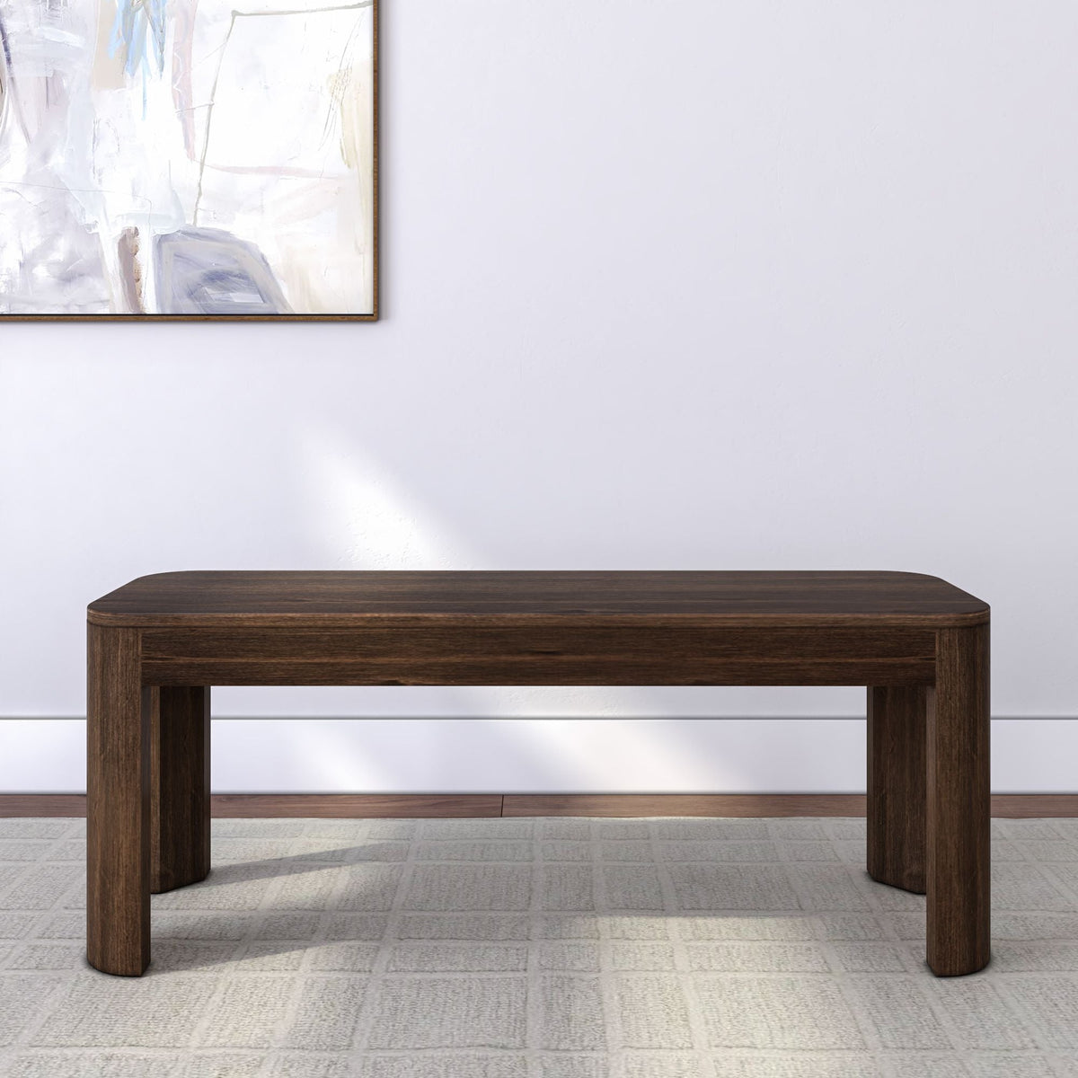 Dining Bench, Contour 46", Solid Wood Construction for Dining Rooms, Kitchen Tables and Everyday Seating, 2 Sizes and 3 Colors image 4