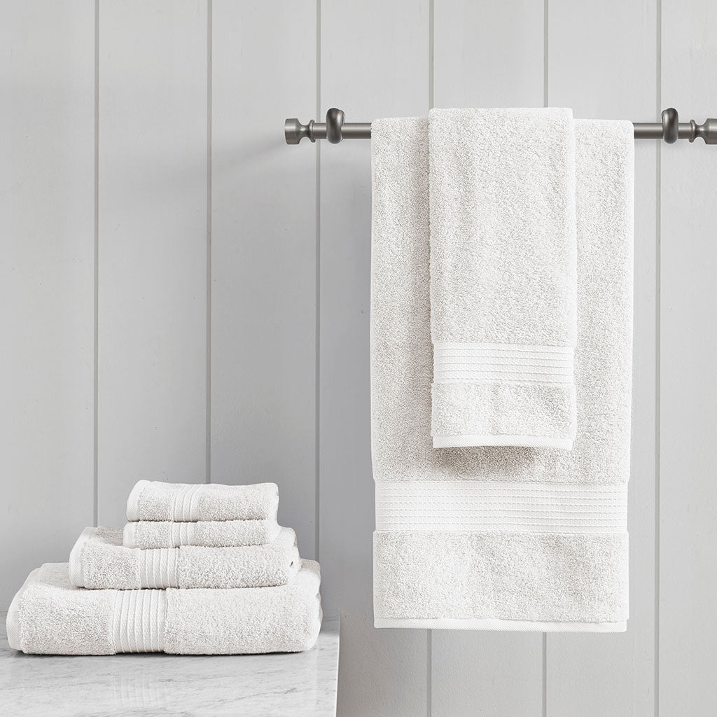 Bath Linen, Organic 6 Piece Cotton Towel Set, Machine-Washable Care for Daily Bathroom Routines and Guest Baths, 8 Color Options image 4