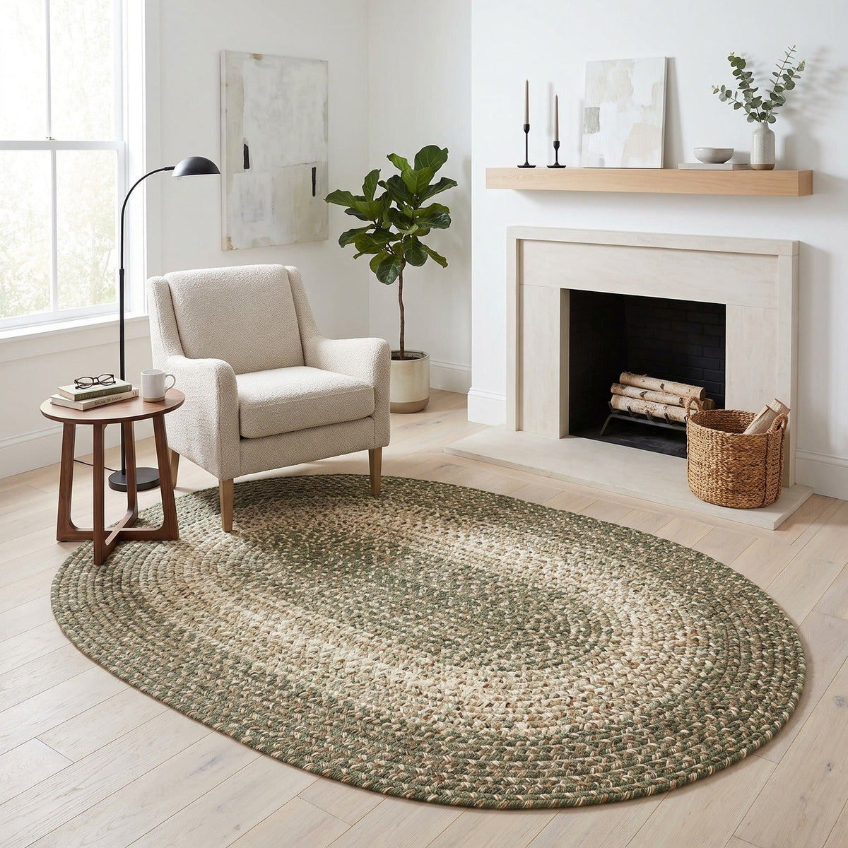Area Rug, Ridgewood Forest Green Braided Reversible, Machine-Washable Care for Hallways, Dining Spaces and Home Decor, 14 Size Options image 4