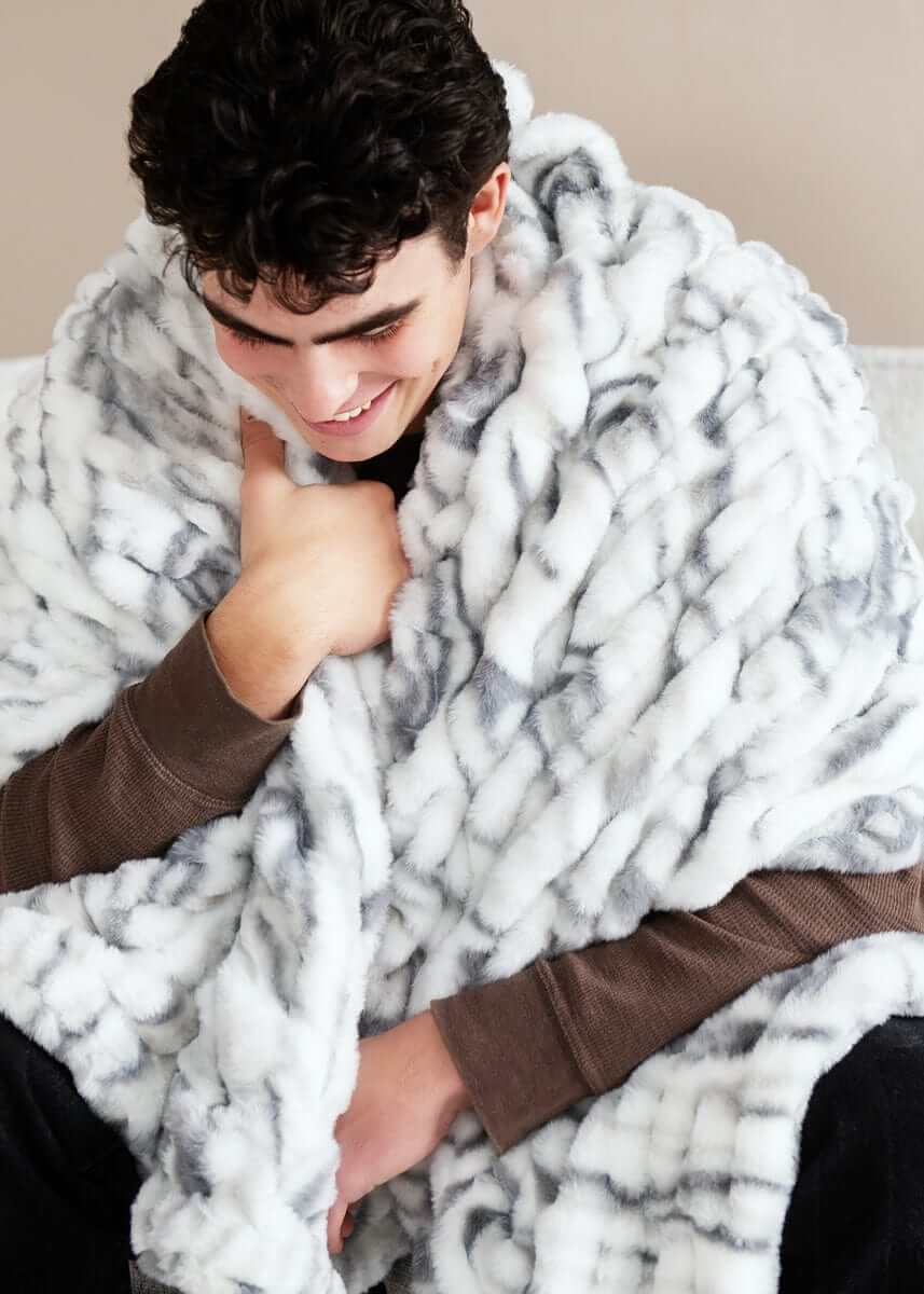 Cozy Throw Blanket, Hugs Marble Pewter for Living Rooms, Bedrooms and Everyday Lounging, 5 Size Options image 4