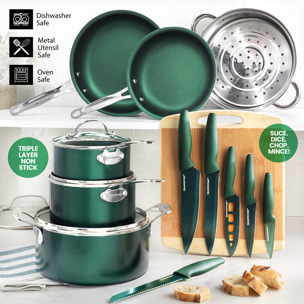 Kitchen Knife Set, 21 Piece Cookware and Bakeware, Dishwasher-Safe Care for Everyday Meal Prep and Home Kitchens image 4