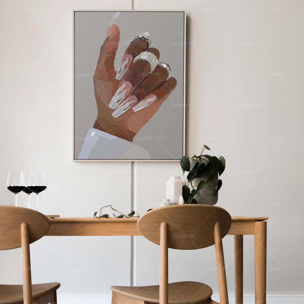 Wall Art Print, White Flames for Gallery Walls and Modern Room Decor, 4 Size Options, Designed for Living Rooms, Bedrooms and Home Offices image 4