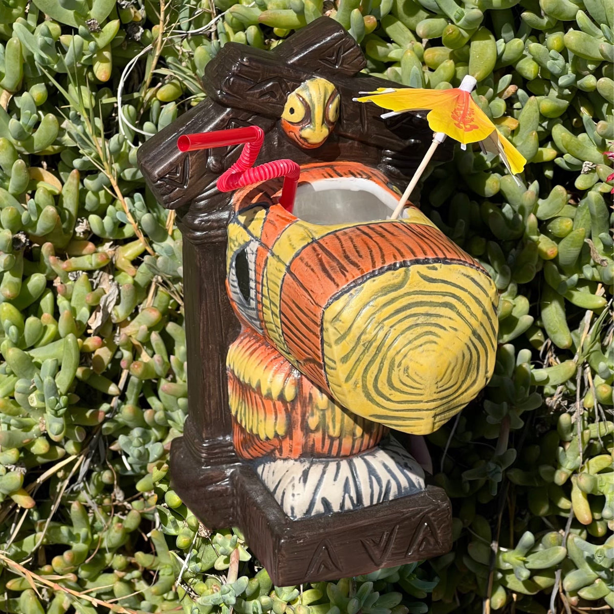 Coffee Mug, Tiki tOny's Hanging Toucan Tiki (Orange, Ceramic Construction for Everyday Drinks, Home and Entertaining, 2 Type Options image 4