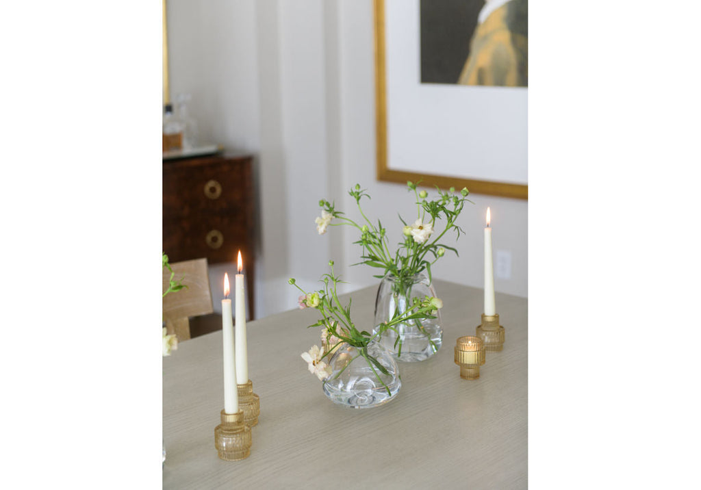 Candle Holder, VINTAGE RIBBED for Tabletop Candle Displays, Mantels and Entryway Decor, 2 QUANTITY Options image 4