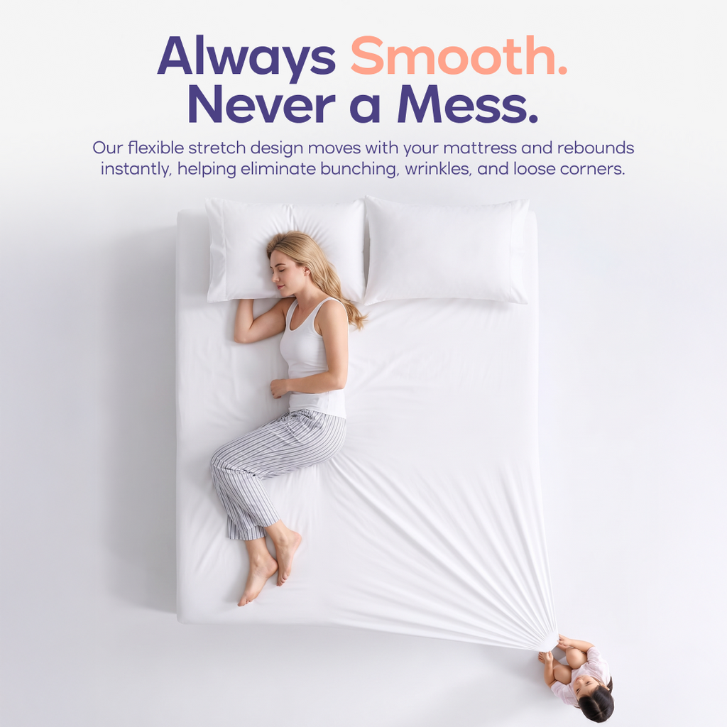 Bed Sheet Set, CloudCool Cooling for Everyday Bedroom Comfort and Guest Rooms, 5 Sizes and 9 Colors image 4