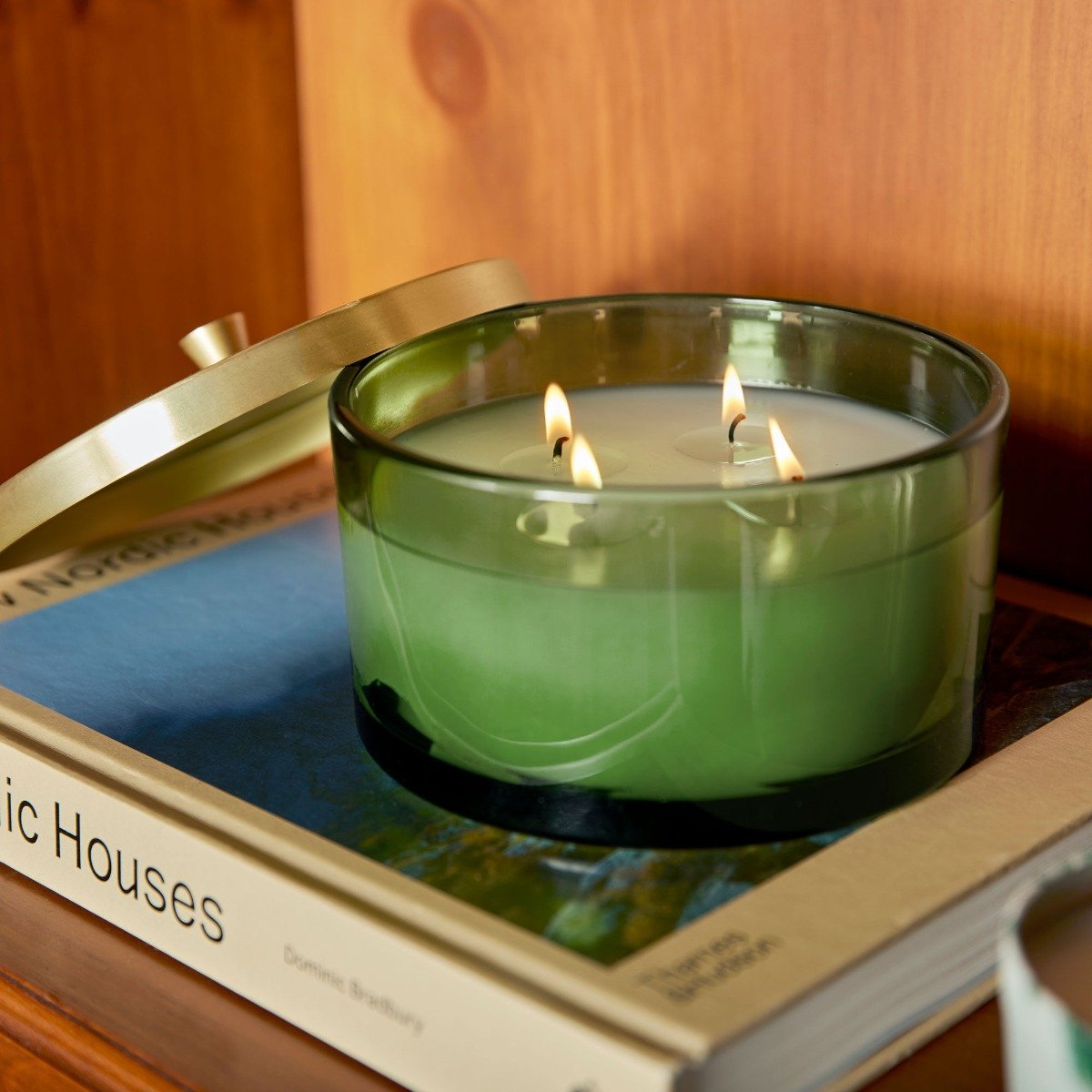 Decorative Candle, Frasier Fir 4 Wick (Green Glass) for Entryways, Mantels and Everyday Home Ambience image 4