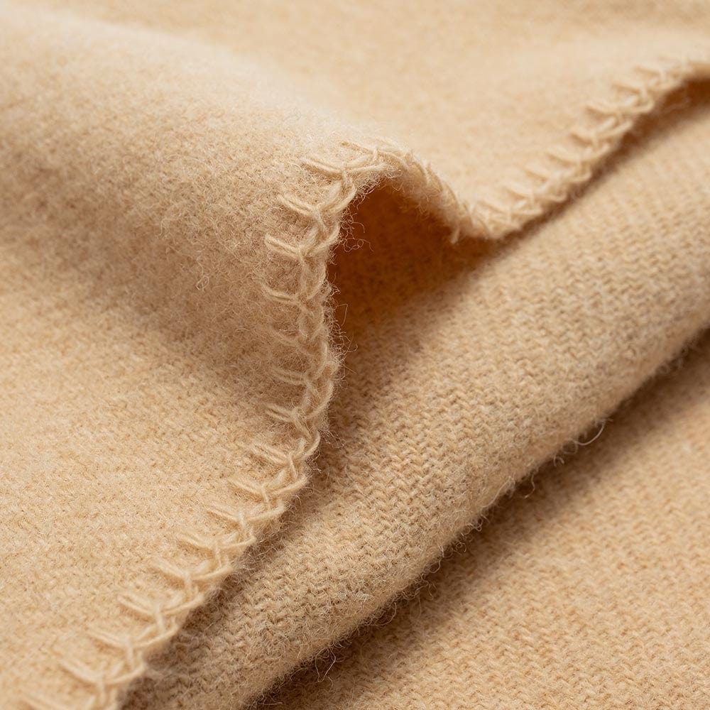 Cozy Throw Blanket, Pure & Simple Wool Camel, Lightweight Design, Machine-Washable Care for Living Rooms, Bedrooms and Everyday Lounging image 4