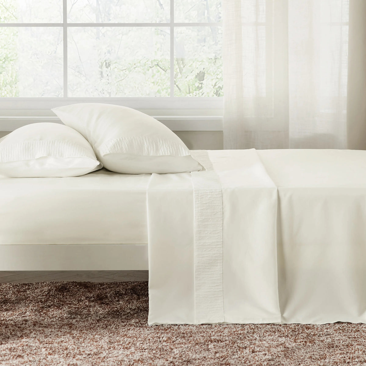 Bed Sheet Set, Ruched, Cooling Comfort, Breathable Construction for Master Bedrooms, Guest Beds and Daily Use, 7 Sizes and 14 Colors image 4